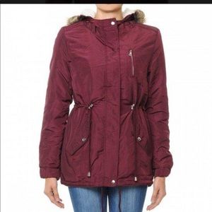 A beautiful wine colored. Sherpa lined winter jacket!